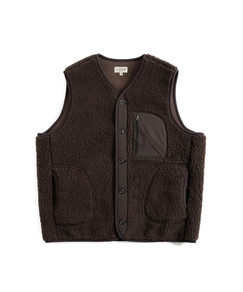 Wild Bricks W24 Fleece Vest (Dark Brown)
