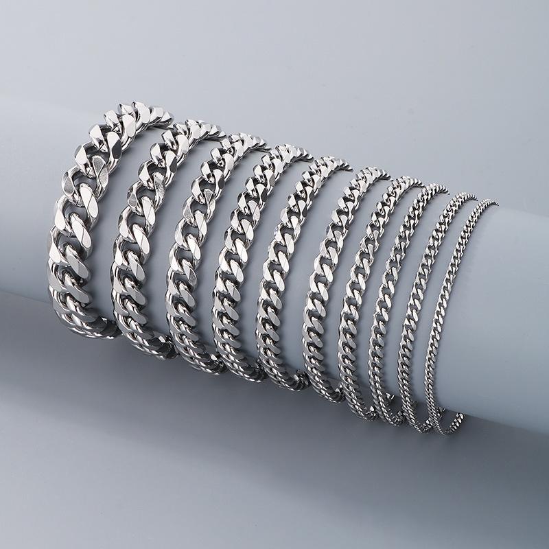 Unisex Edelstahl Kubanische Kette Armband - Trendiger Hip-Hop Mode Schmuck
