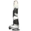 14 Inch 5.7cm Black and White Mixed Color Extra Large Extra Long Thick Simulated Fake Big Dildo Anal Plug Toy