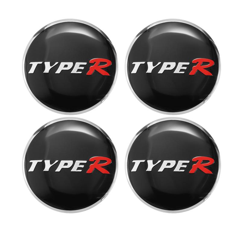 

56MM 4Pcs Car Emblem Wheel Hub Center Cap Sticker Rim Badge Cover For Honda Stepwgn Prelude Odyssey Vezel FIT CRV CRZ CRX Accord