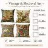 Federa Cuscino Arazzo Medievale Vintage Stampa Piatta 2D Pelle di Pesca Copricuscino da Lancio per Divano Soggiorno Decorazione Casa 45x45cm