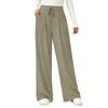 Fashion Women's Elastic High Waist Knitted Casual Wide Leg Pants With Pockets