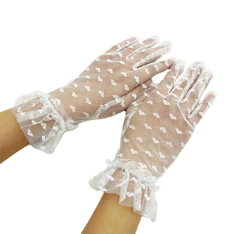 Heart-Shaped Sexy Lace Stretch Short Lace Summer Sunscreen Cycling Light Clothing Accessories Gloves