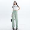 Frühling Sommer Schwer Vollstern Strasssteine Gürtel Design Schlank Weites Bein Jeanshose Für Damen Lässige Hose Übergröße Jeanshose