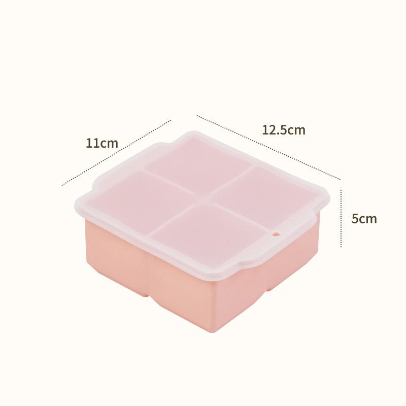 Silikon Große Eiswürfelformen 2 Zoll Große Eiswürfelbehälter Mit Abnehmbarem Deckel BPA-Frei Einfach zu Entnehmen Und Stapelbar Flexible Eiswürfelform