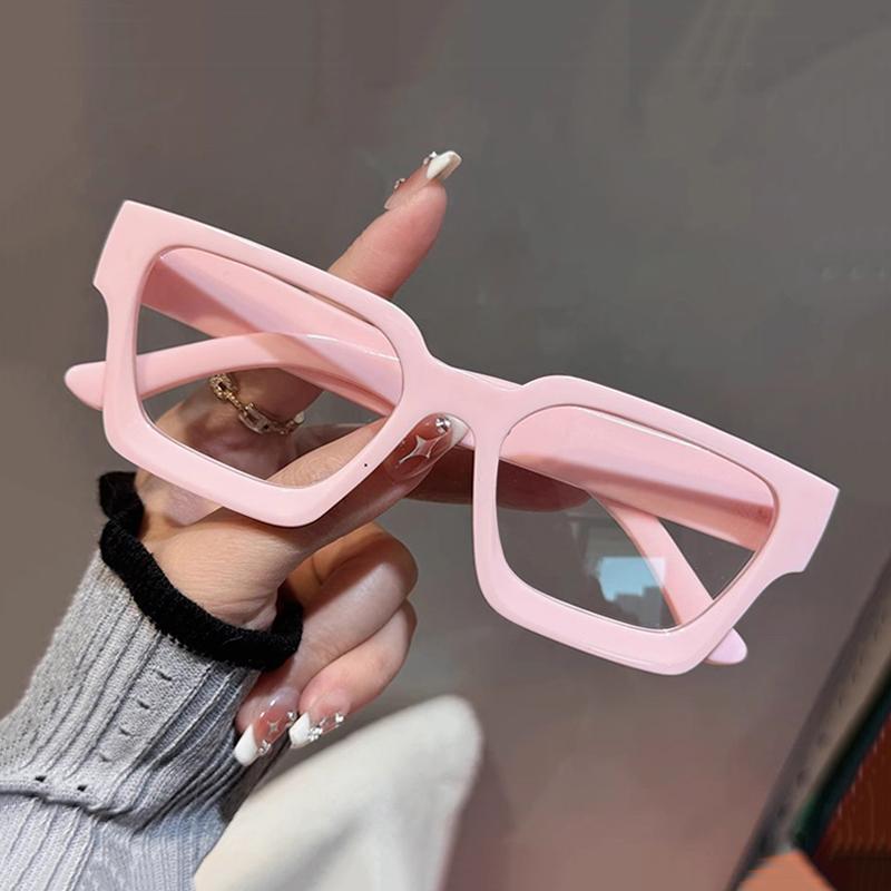 Anti-blue Light Rectangular Spectacle Frame Frame Eyeglasses for Ladies and Men Classic Eyeglass Frames Vintage Flat Light Computer Spectacles