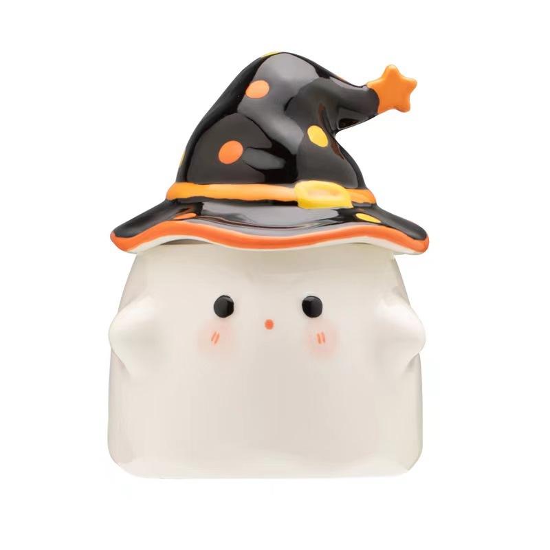 Funny ghost ceramic mug, cute ghost coffee water cup, niche ornament, birthday gift, milk cup for girls