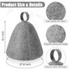 10PCS Felt Sauna Cap Fashionable And Simple Gray Absorbent Dry Hair Cap Hot Spring Bathroom Sauna Felt Cap