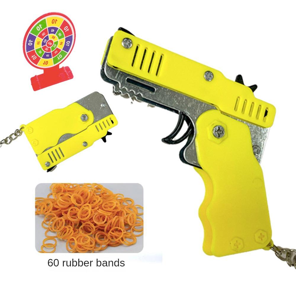 Folding Gun Sturdy And Durable Toy Portable Child Rubber Band Shooter Party Supplies Essential Model Durable Rubber Band Gun