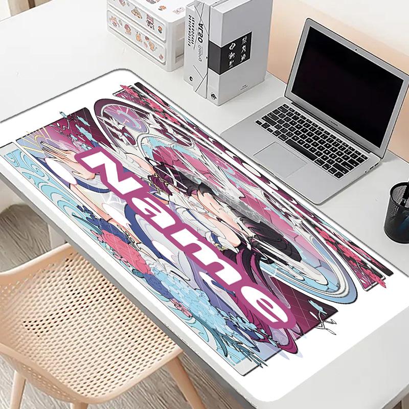 Personalizowana podkładka pod mysz z imieniem i wzorem Genshin Impact, Mata na biurko do laptopa PC, Dekoracyjna mata na biurko do domu, Podkładka pod klawiaturę, Prezent