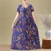 Elegant Woman Summer Dress Casual Loose Short Sleeve Long Dresses Plus Size Woman Clothing