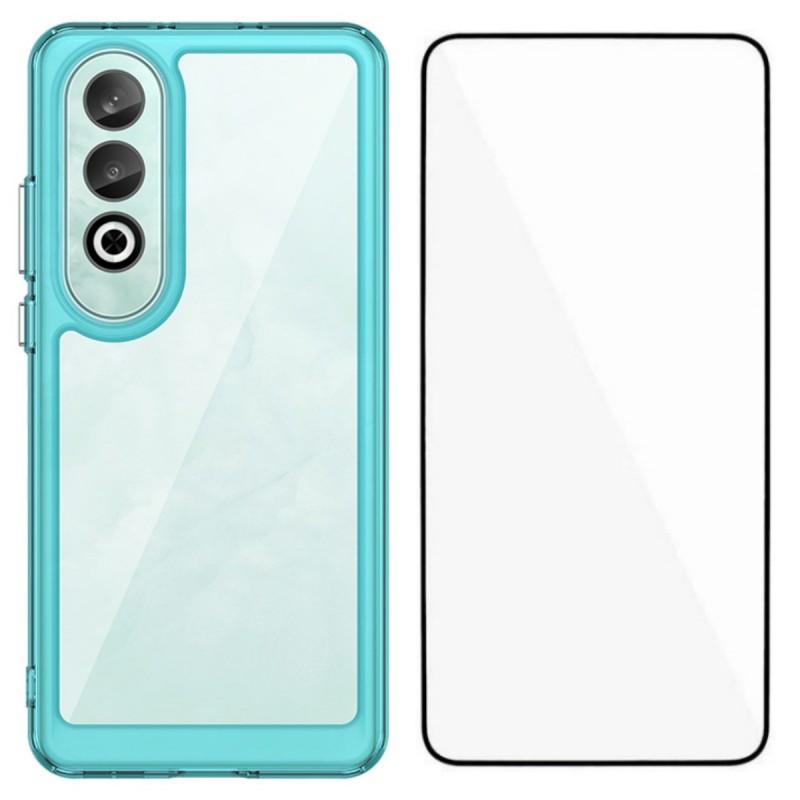 For OnePlus Nord CE4 5G Phone Case WANLONFENG XC Series TPU Acrylic Cover with Tempered Glass (Big Lens Hole)