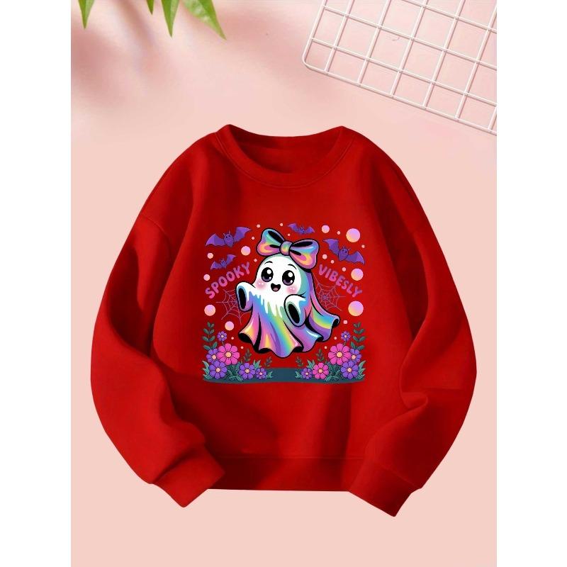 Stylish Casual Round-Neck Sweatshirt for Girls, Perfect for Autumn And Winter, Featuring Trendy Sports Prints