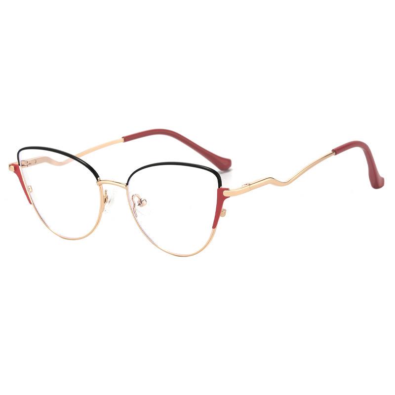 Cat-Eye Photochromic Glasses: Anti-Blue Light Metal Frame, Internet Celebrity Style