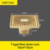 Drains 10*10cm Solid Brass Chrome Silver Shower Drain Bathroom Square Cover Anti-odor Hair Strainer Balcony Floor DrainBS-8109A