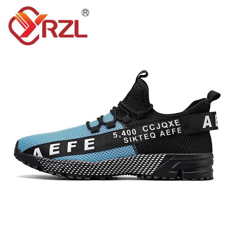 

YRZL мужские спортивные кроссовки легкие дышащие сетчатые кроссовки на шнуровке спортивные теннисные повседневные кроссовки для мужчин 40 синий