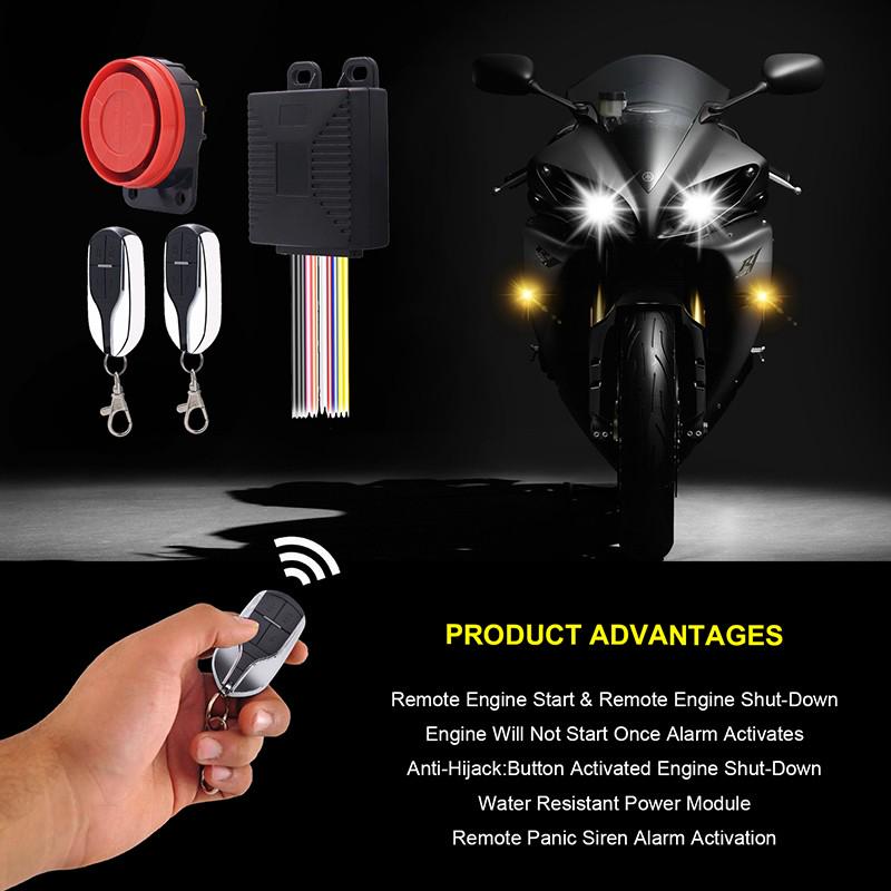 12V Anti-Theft Security Alarm System Remote Control Engine Start P15 For Motorcycle/Scooter/Autobike
