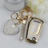 Key Fob Cover with Diamond Keychain, Car Key Holder Compatible with Toyota Avalon Camry Corolla Fortuner Highlander Levin Rav4 Sequoia Sienna Tacoma