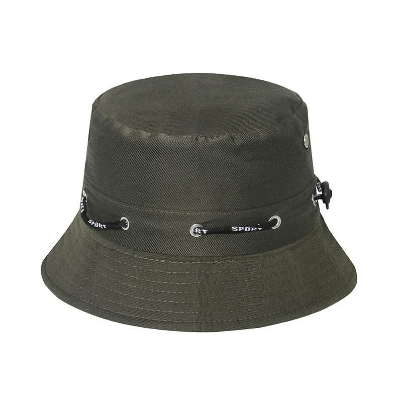 

Round Top Short Brim Bucket Hat With Ventilation Holes For Sun Protection Army Green