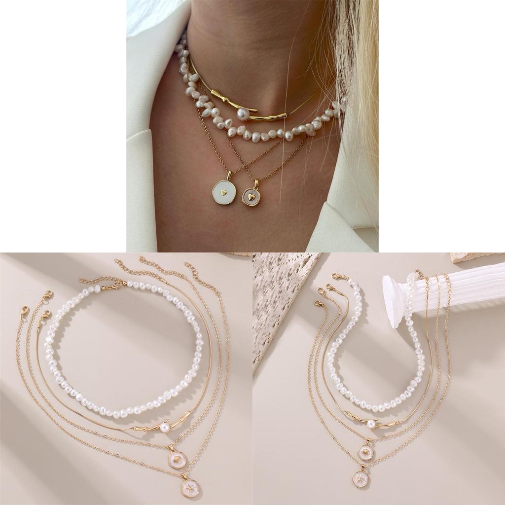 Geometric Pendant Necklace For Women With Zinc Alloy Metal Drop Design Summer Fashion Jewelry