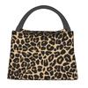 Isolierte Lunchtaschen für Frauen mit Leopardenfell-Print, traditionelle Farben, Tiertextur, wiederverwendbare Kühltasche, Thermo-Lunchbox für Lebensmittel