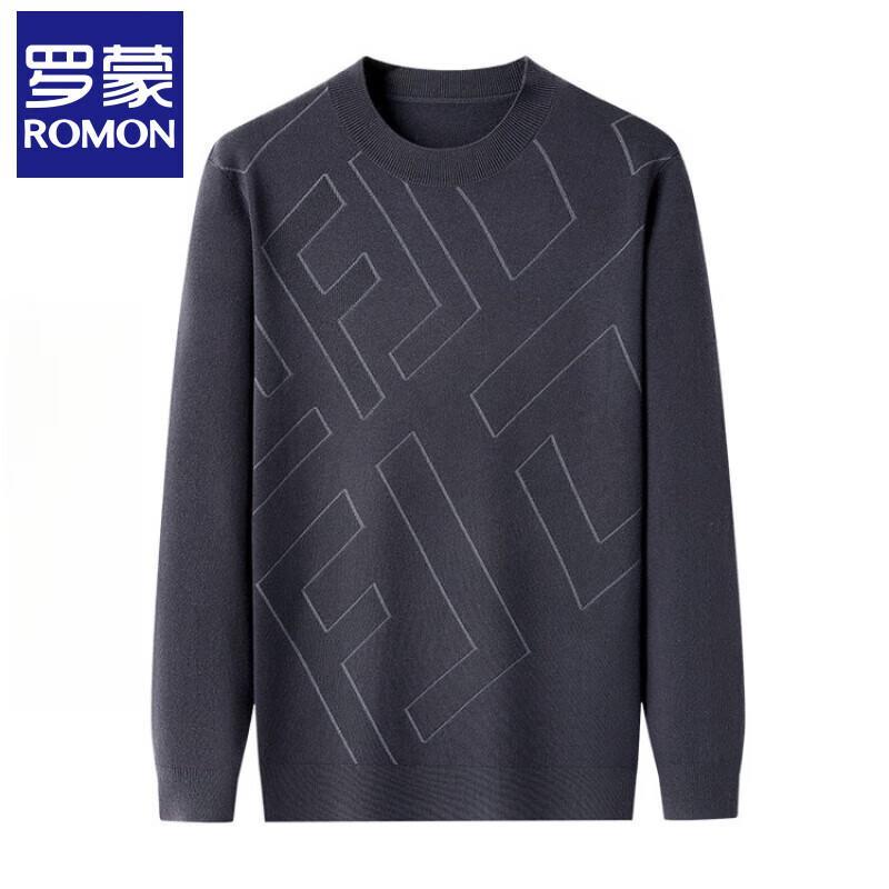 Luomeng Herren Strickpullover mit Rundhalsausschnitt aus Seiden- und Wollmischung