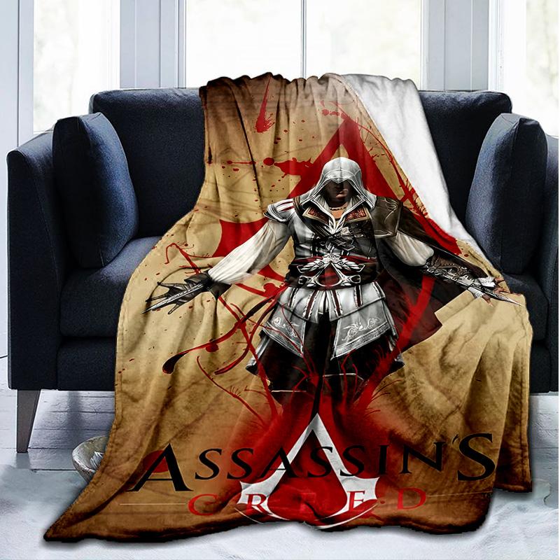 1PC Assassin Flannel Blanket, Use for Birthday/Holiday Gift, Soft Blanket for Sofa/Bed/Camping/Office/Tourism Use,All Seasons