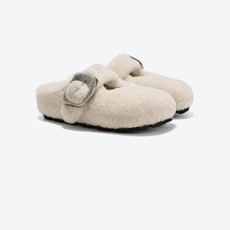 New Style of Cotton-padded Shoes for Women, Thick-soled and Warm with Fleece, Half-slipper