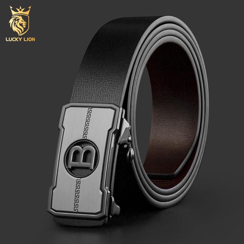 LUCKY LION Men's Automatic Buckle Leather Belt
