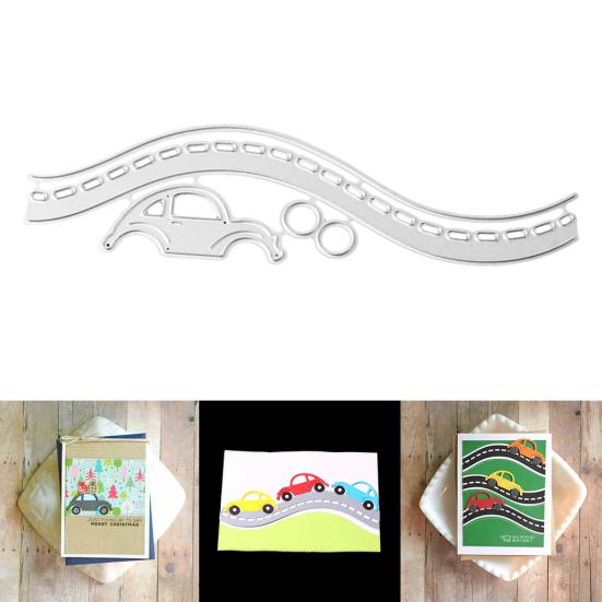 Fustelle in Metallo per Taglio Auto Strada Fai da Te Scrapbooking Goffratura Carta Biglietti Stencil Artigianale