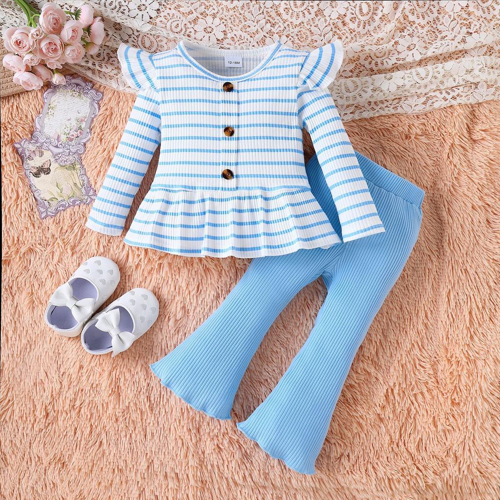 Kids Casual Long-Sleeve Set, Comfortable Daily Wear Outfits