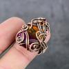 Bi-Color Tourmaline Handmade Copper Wire Wrap Jewelry Ring Size 8 V2f12