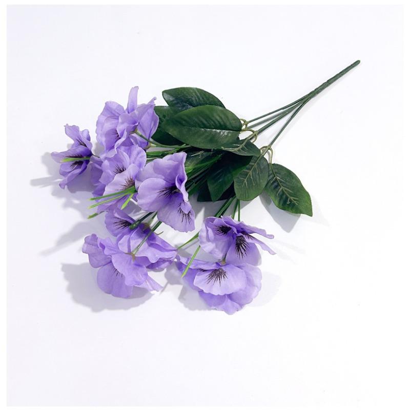 

Искусственные цветы, положите букет анютиных глазок, искусственные цветы фаленопсиса, искусственные шелковые цветы, украшение для дома и улицы, цветочная коробка фиолетовый