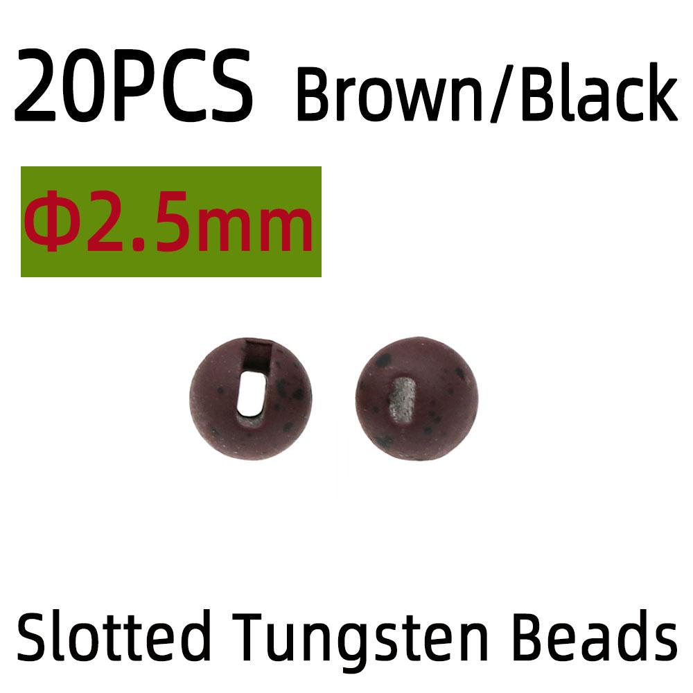 20 buc. Mărgele metalice de tungsten cu fante cu ochi cu puncte pentru pescuitul cu muscă de tungsten pe gheață Jig Cap de mărgele Material pentru legarea muștelor