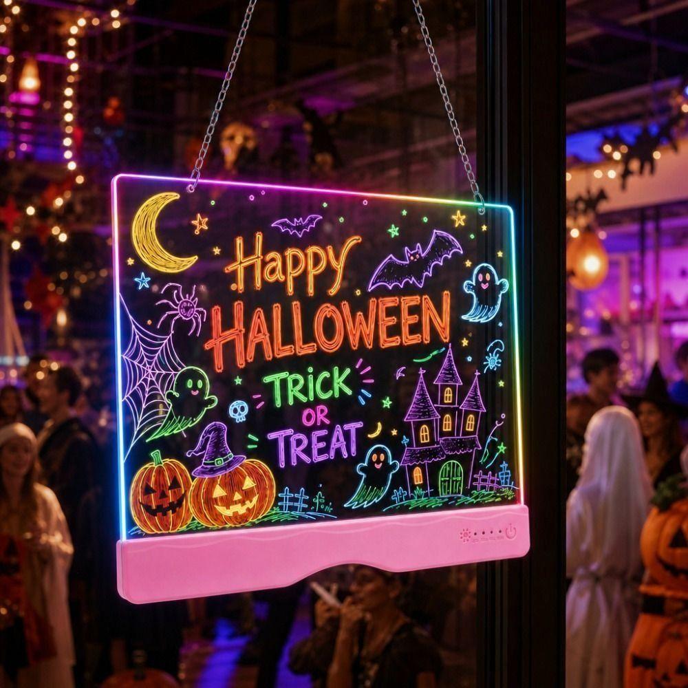 Erasable LED Light Drawing Board Acrylic Panel Colorful Glow Drawing Board Handwriting