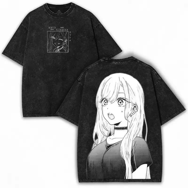 My DressUp Darling Kitagawa Marin Graphic Print Vintage Washed TShirt Unisex Soft Cotton Loose Summer Casual Tshirt