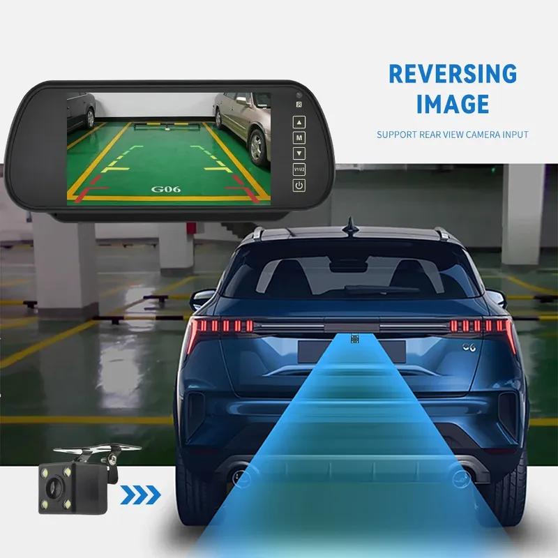 KTYDKP 7 Inch Car Rear View Camera with Mirror Monitor for Vehicle Parking Rervesing Camera with 7" TFT LCD HD Screen Universal