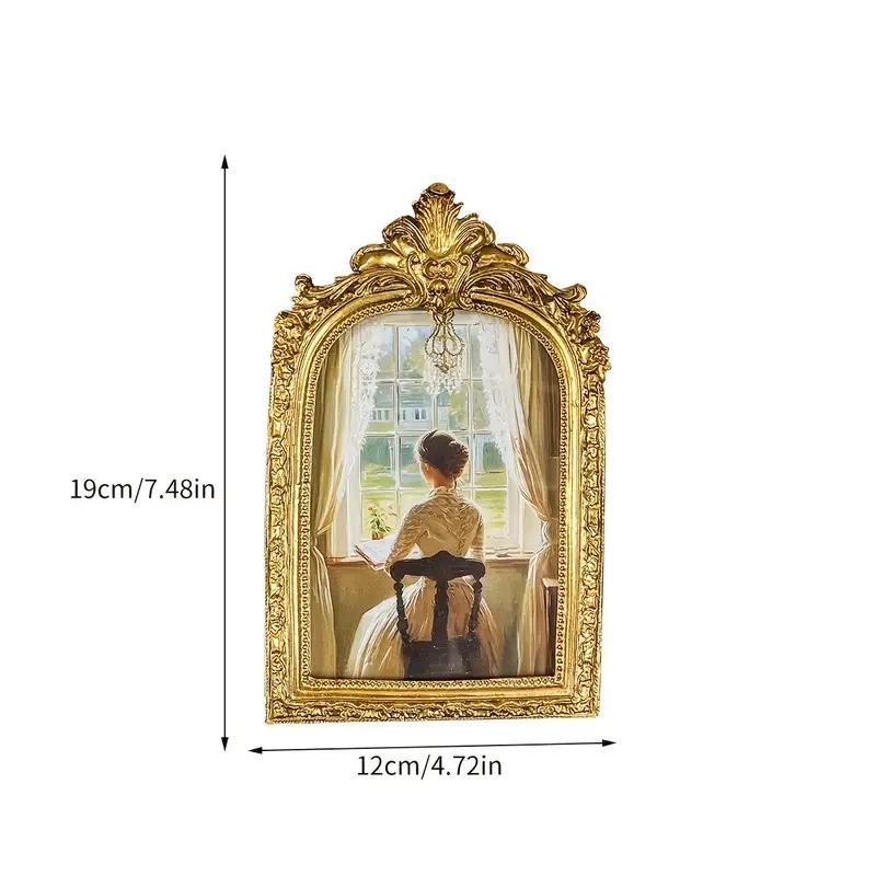 Новая французская ретро смоляная фоторамка украшение для дома элегантная рельефная рамка для фотографий подвесное украшение настольный орнамент