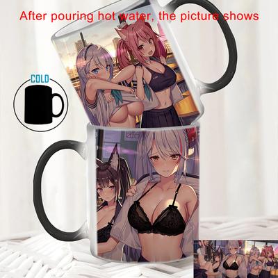 Sexy Ass Doppelseitiger Druckbecher BSKT-072 Farbwechsel-Kaffeebecher Anime-Tassen Keramiktasse Wärmeempfindliche Tassen Trinkgeschirr Benutzerdefinierte