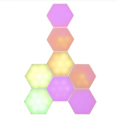10PCS BT Connected RGB Hexagon Light Ambient Lamp Nástěnné dekorativní osvětlení s ovladačem