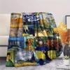 1Pc Van Gogh Painting Print Flannel Blanket, High Quality Comfortable for All Seasons, Home Decor, Warmth and Comfort, Perfect for Christmas Gifts
