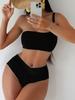 Solid One Shoulder Low Waist Sexy Bikini Set Elegant Comfortable Two Piece Swimwear