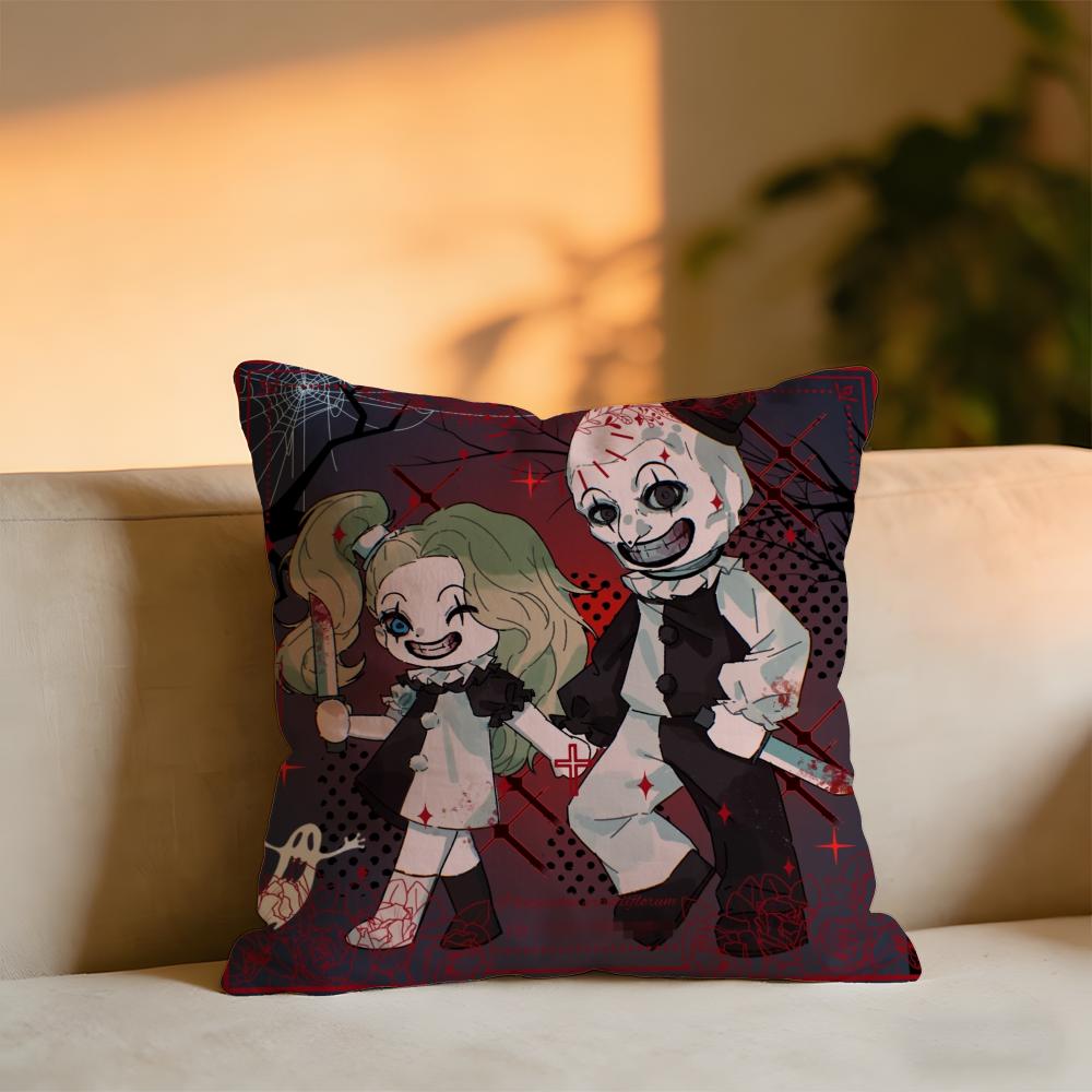 

Terrifier Joker Cushion Cover Cozy Velvet Throw PillowSoft Warm Cushion For Sofa Bed 30x30 cm