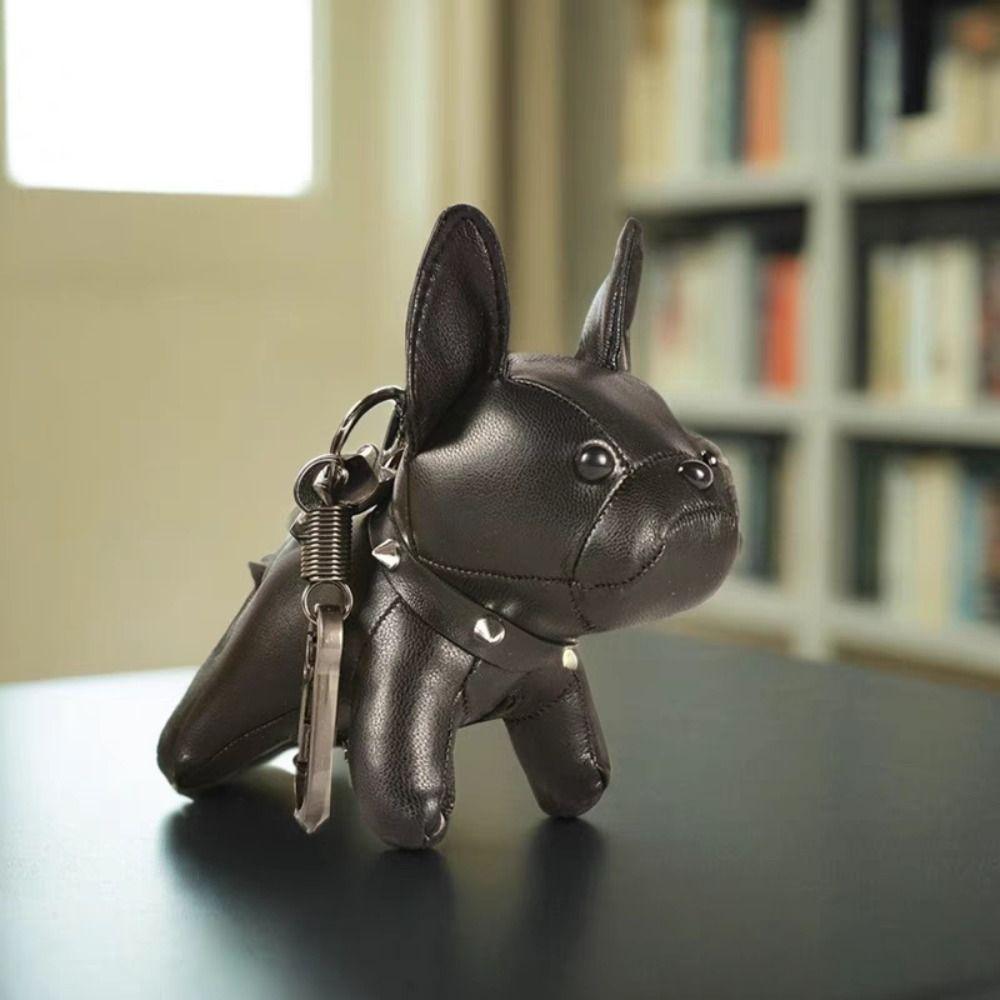 Cartoon Chubby Leather Keychain Cute Car Keyring Unique Dog Pendant Friend
