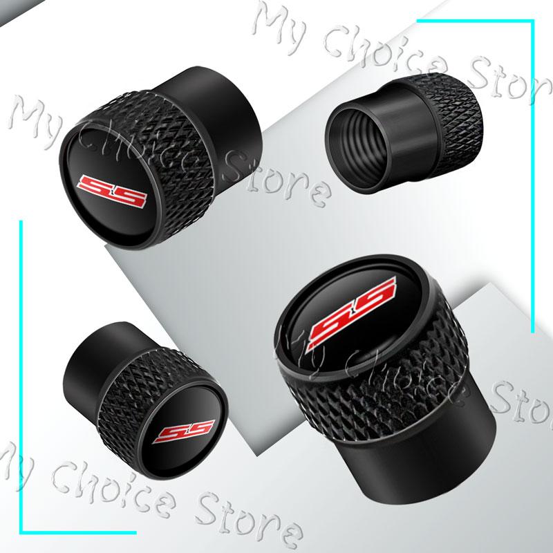 4Pcs/lot Car Wheel Tire Valve Stem Caps Waterproof Covers For Chevrolet SS Logo Camaro Cruze Aveo Silverado Accessories