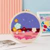 DIY Punch Needle Kits for Beginners Cute Animal with Hoop Embroidery Punch Needle Tool for Art Crafts Handmade Cross stitch kits