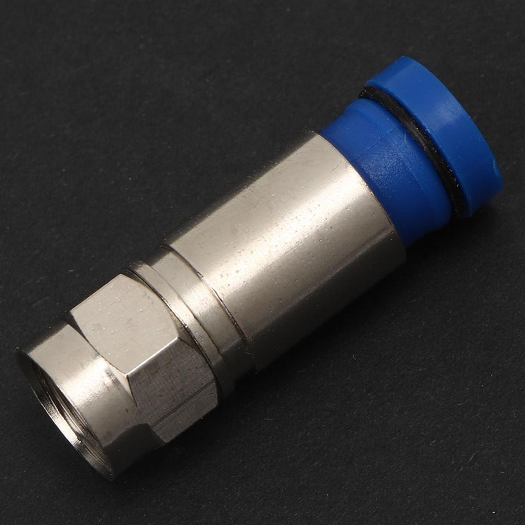 10 Pcs RG6 UK Squeezed Type F Connector F Cable Antenna Video Satellite Adaptor (F 004)
