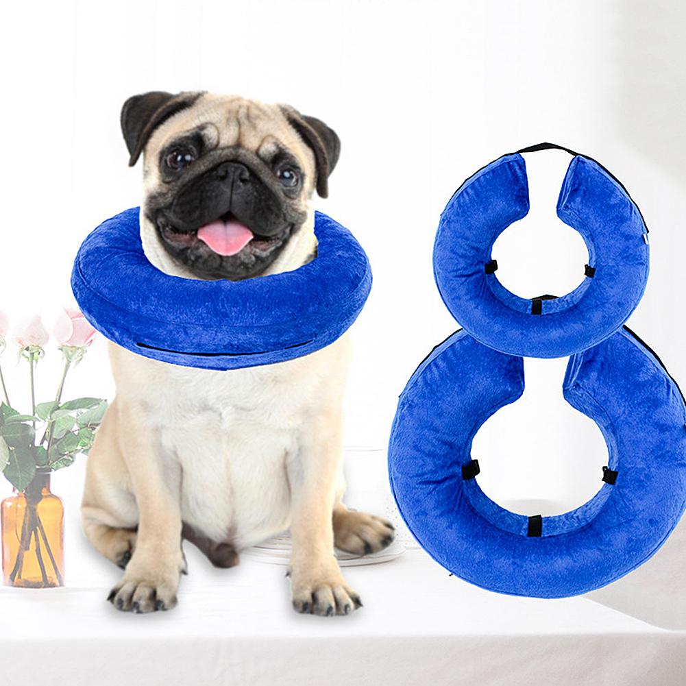 

Adjustable PVC Inflatable Pet Collar with Hook and Loop Fastener Pet Accessories синій