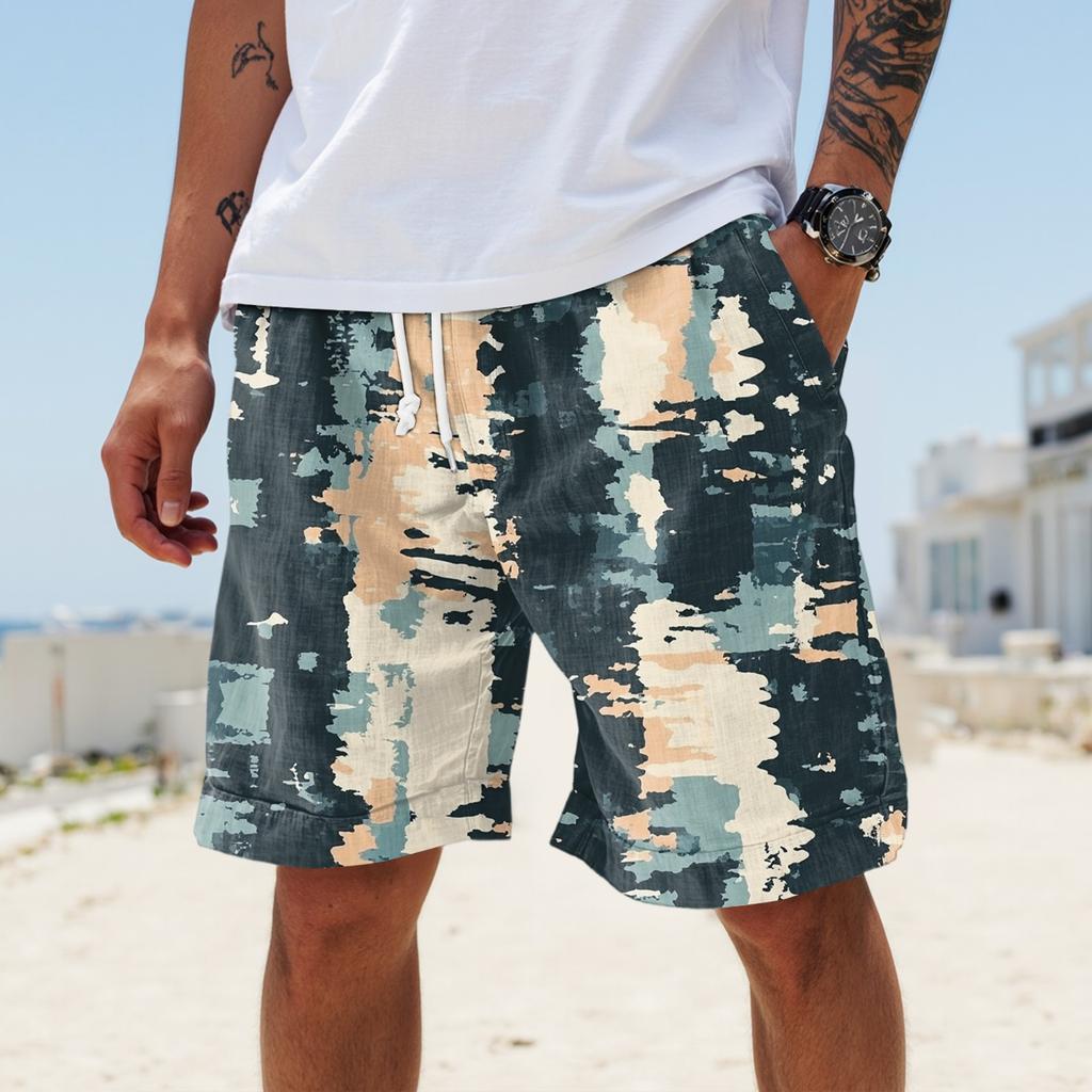Pánské letní velké ležérní volné sportovní kalhoty plážové šortky