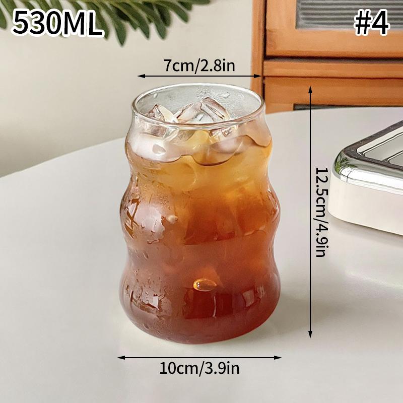 Large Capacity Glass Cup Coffee Cold Drink Cup High Transparency Latte Cold Drink Coffee Milk Cup Household Drinking Glass Cup